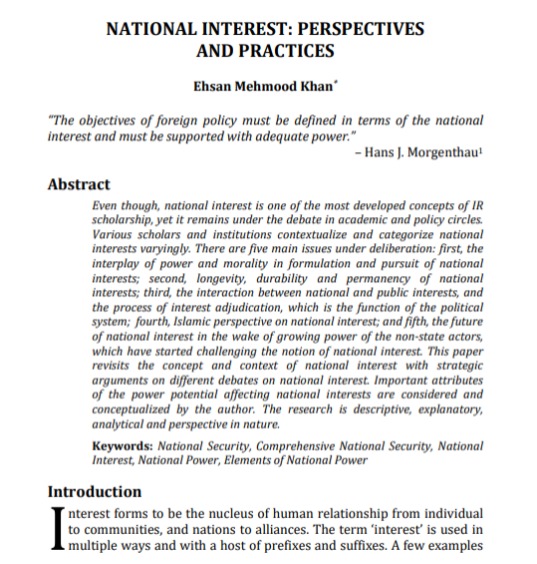 National Interest Practices
