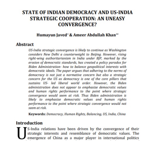 State of Indian Democracy and US Strategic Cooperation