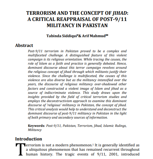 Terrorism and the Concept