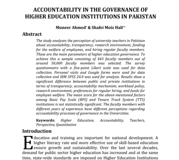 Accountability in Governance